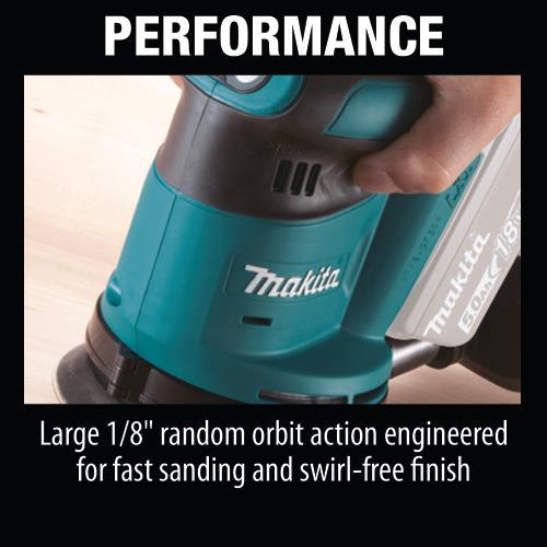 Makita XOB01Z 18V LXT® Lithium‘Ion Cordless 5" Random Orbit Sander, Tool Only