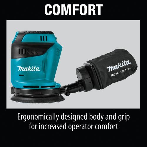 Makita XOB01Z 18V LXT® Lithium‘Ion Cordless 5" Random Orbit Sander, Tool Only