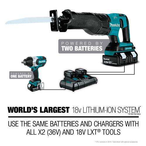 Makita XRJ07ZB 18V LXT® Lithium‘Ion Sub‘Compact Brushless Cordless Recipro Saw, Tool Only