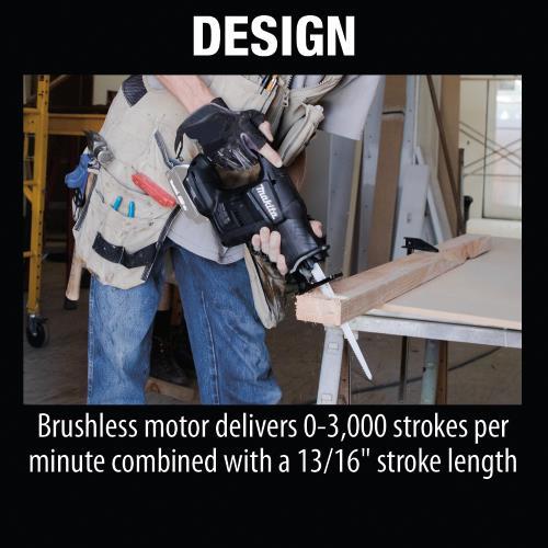 Makita XRJ07ZB 18V LXT® Lithium‘Ion Sub‘Compact Brushless Cordless Recipro Saw, Tool Only