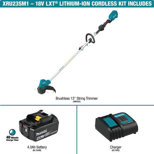 Makita XRU23SM1 18V LXT® Lithium‘Ion Brushless Cordless 13" String Trimmer Kit (4.0Ah)