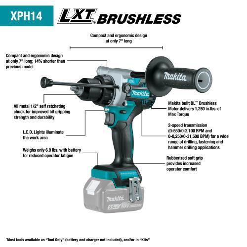 Makita XT288T 18V LXT® Lithium‘Ion Brushless Cordless 2‘Pc. Combo Kit (5.0Ah)