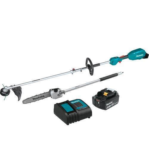 Makita XUX02SM1X4 18V LXT® Lithium‘Ion Brushless Cordless Couple Shaft Power Head Kit w/ 13" String Trimmer & 10" Pole Saw Attachments (4.0Ah)