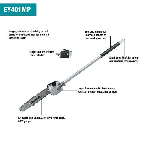 Makita XUX02SM1X4 18V LXT® Lithium‘Ion Brushless Cordless Couple Shaft Power Head Kit w/ 13" String Trimmer & 10" Pole Saw Attachments (4.0Ah)
