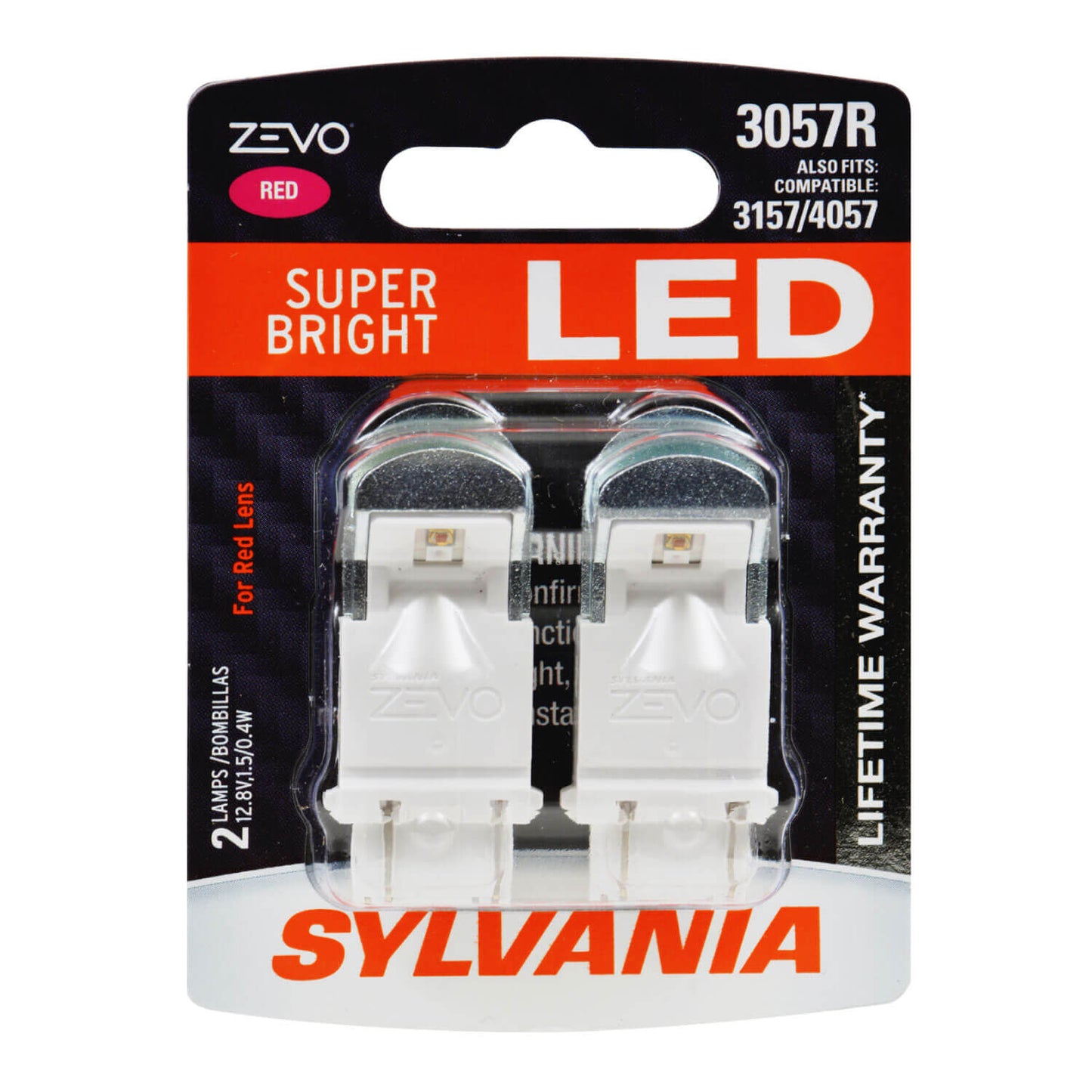 Sylvania 3057R Red Zevo Led Mini, 2 Pack