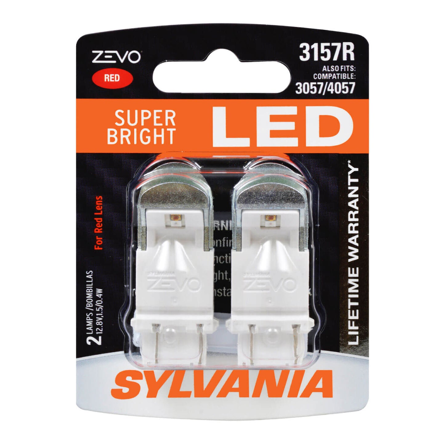 Sylvania 3157R Red Zevo Led Mini, 2 Pack