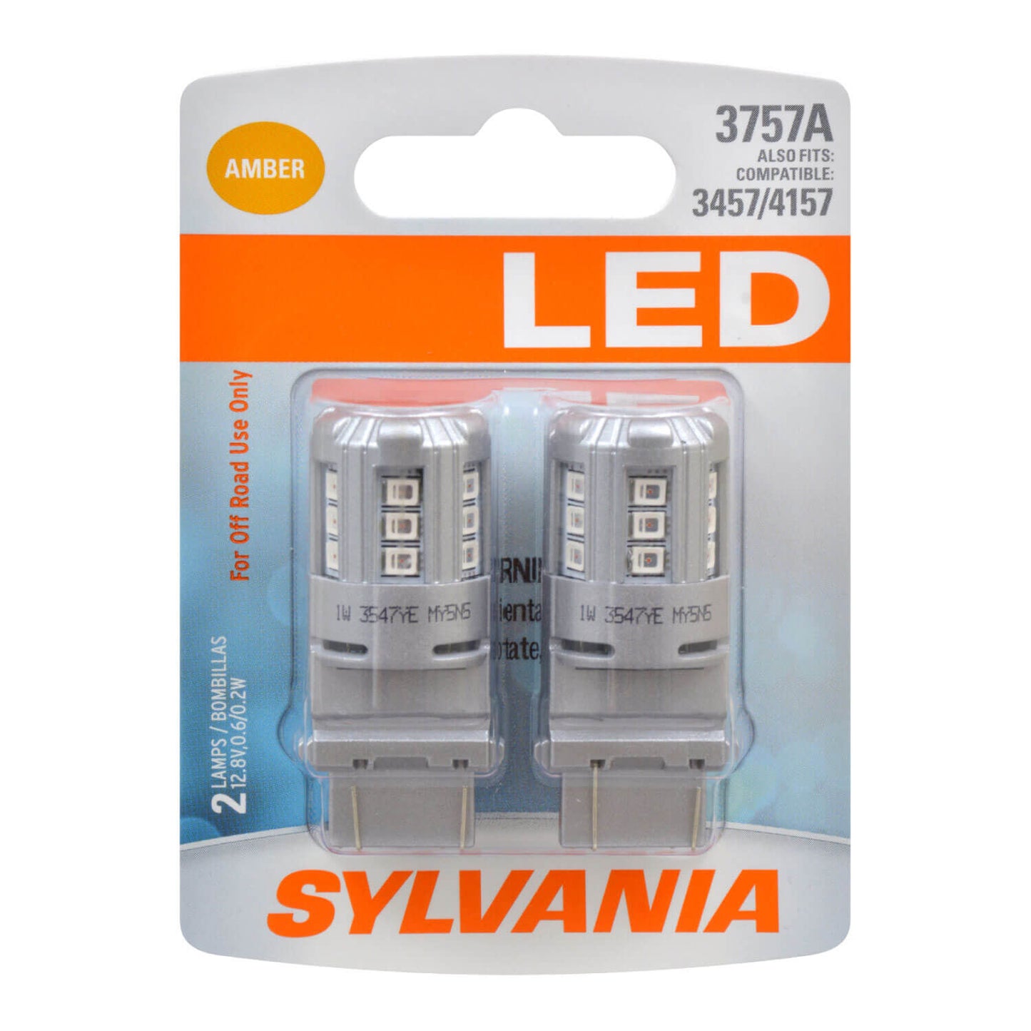 Sylvania 3757A Amber Syl Led Mini Bulb Mini Bulb, 2 Pack