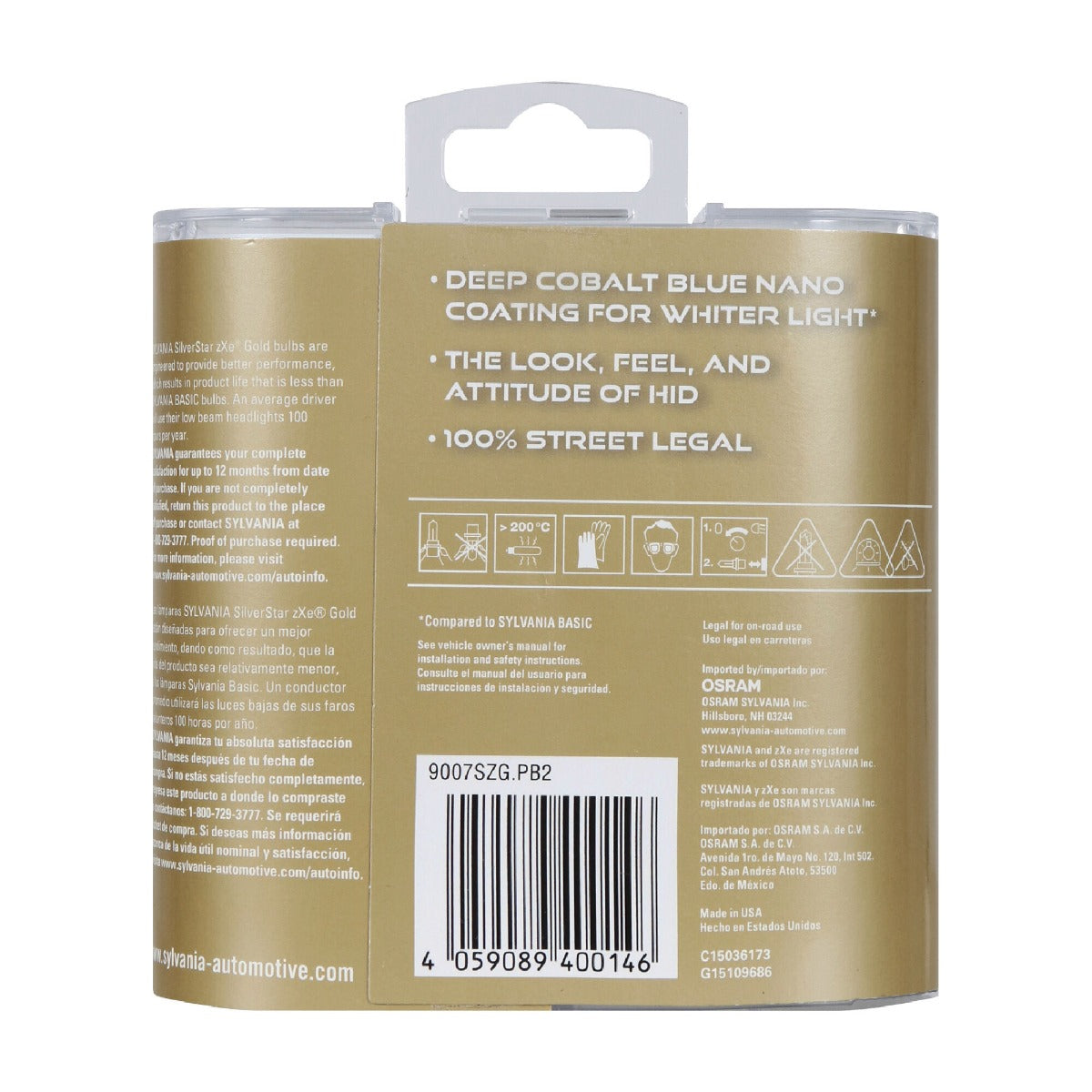 Sylvania 9007 Silverstar Zxe Gold Halogen Headlight Bulb, 2 Pack