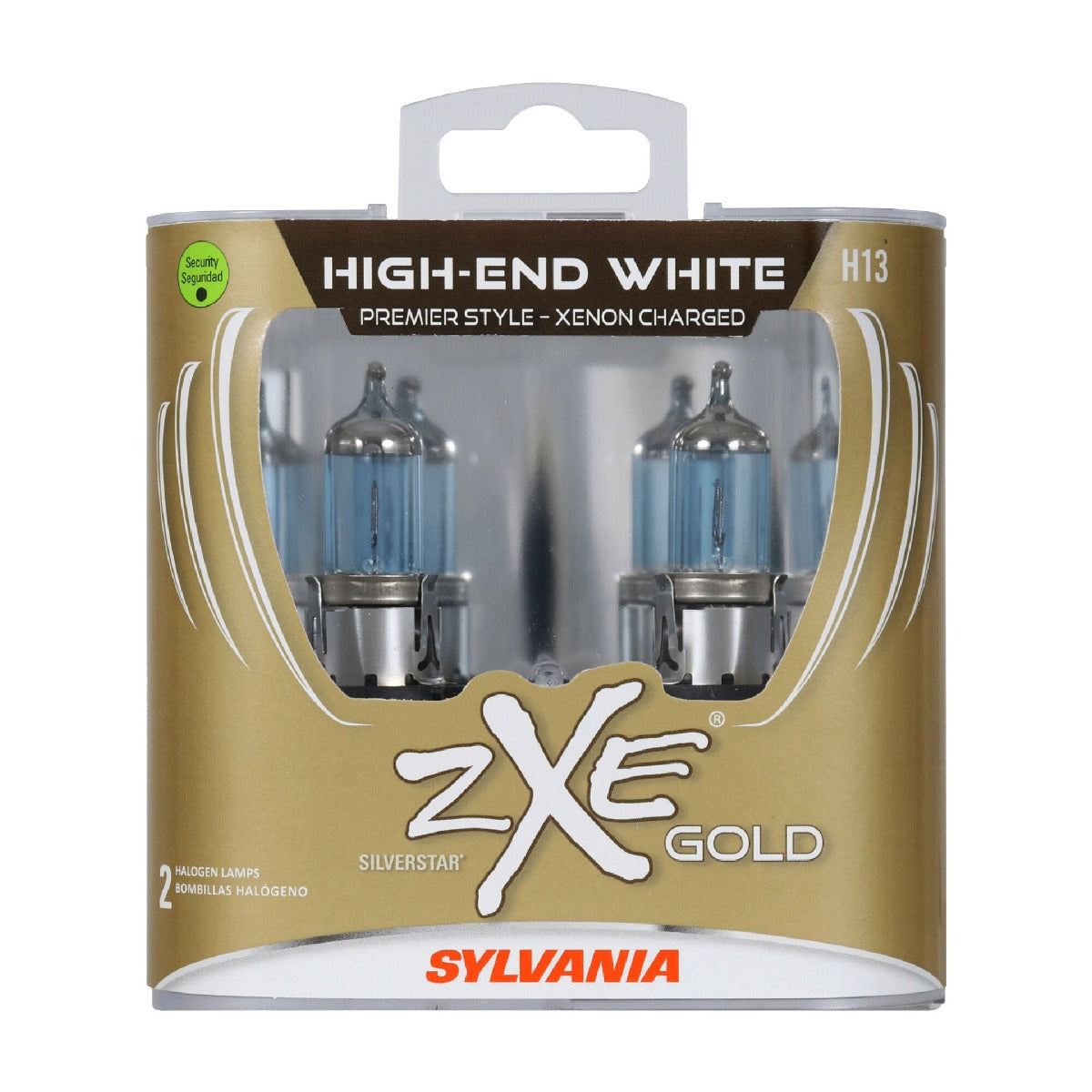 Sylvania H13 Silverstar Zxe Gold Halogen Headlight Bulb, 2 Pack