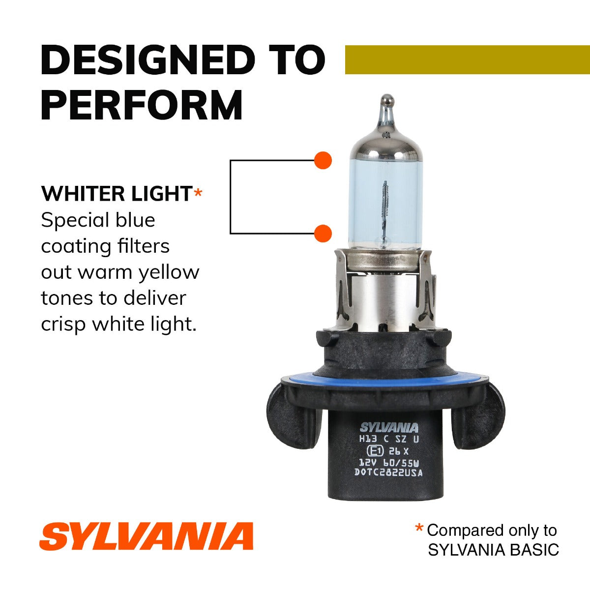 Sylvania H13 Silverstar Zxe Gold Halogen Headlight Bulb, 2 Pack
