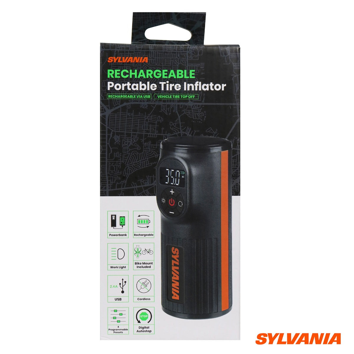 Sylvania Handheld Rechargeable Tire Inflator