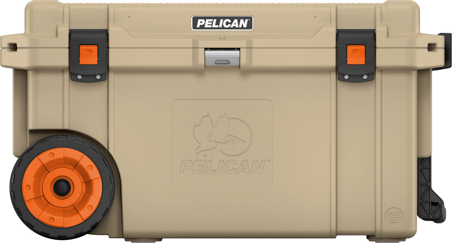 Pelican 65QW Elite Wheeled Cooler - Tan