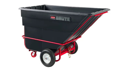 Rubbermaid FG102641BLA BRUTE ROTOMOLDED TOWABLE TILT TRUCK, HEAVY DUTY, 1.5 CUBIC YARD, BLACK