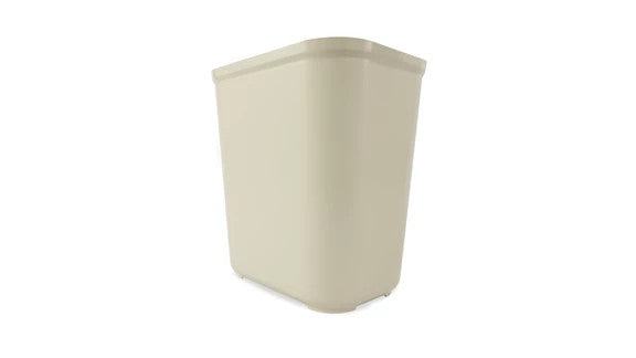 Rubbermaid FG254300BEIG FIRE RESISTANT WASTEBASKET 28 QT BEIGE