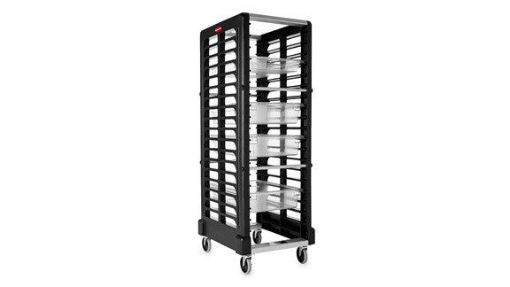 Rubbermaid FG332000BLA END LOADER RACK FOR 18 FOOD BOXES AND SHEET PANS BLACK