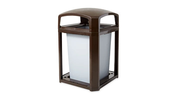 Rubbermaid FG397000SBLE LANDMARK SERIES® CLASSIC CONTAINER, DOME TOP FRAME WITH RIGID LINER SABLE 35 GAL