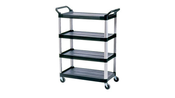 Rubbermaid FG409600BLA XTRA„ 4-SHELF CART, OPEN-SIDED, 300 LB. CAPACITY, BLACK