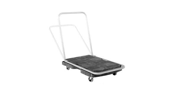 Rubbermaid FG440000BLA TRIPLE TROLLEY WITH STRAIGHT HANDLE, UTILITY DUTY WITH 3 IN CASTERS, BLACK