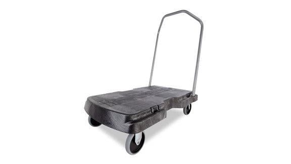 Rubbermaid FG440100BLA TRIPLE TROLLEY WITH USER FRIENDLY HANDLE, STANDARD DUTY WITH 5 IN CASTERS, BLACK