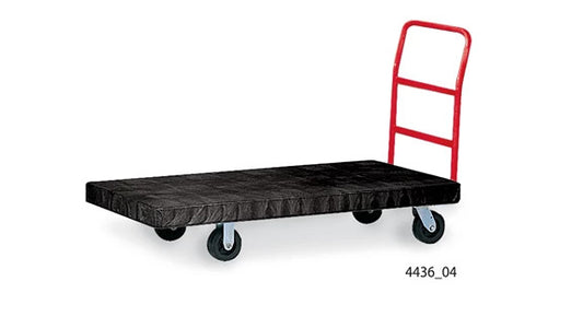 Rubbermaid FG443600BLA HEAVY DUTY PLATFORM TRUCK, 24" X 48" WITH 8" TPR CASTERS