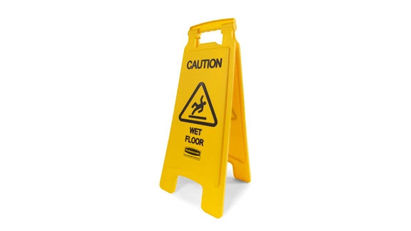 Rubbermaid FG611277YEL "CAUTION WET FLOOR" SIGN, 2 SIDED, 26", YELLOW