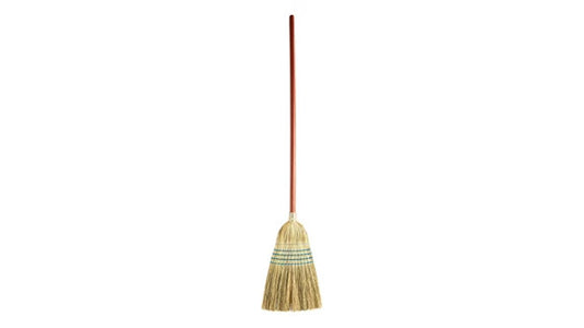 Rubbermaid FG638300BLUE WAREHOUSE HEAVY DUTY CORN BROOM, 1 1/8" WOOD HANDLE, BLUE