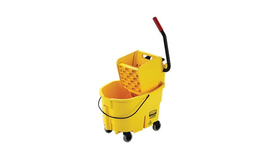 Rubbermaid FG748000YEL WAVEBRAKE® 26 QT SIDE PRESS BUCKET AND WRINGER, YELLOW