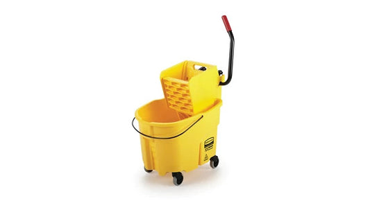 Rubbermaid FG758088YEL WAVEBRAKE® 35 QT SIDE PRESS BUCKET AND WRINGER, YELLOW