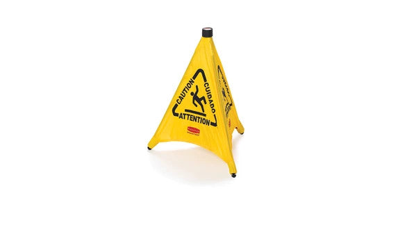 Rubbermaid FG9S0000YEL MULTILINGUAL "WET FLOOR" POP UP FLOOR CONE, 20", YELLOW