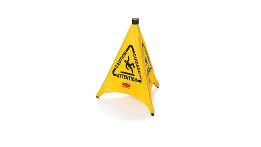 Rubbermaid FG9S0000YEL MULTILINGUAL "WET FLOOR" POP UP FLOOR CONE, 20", YELLOW