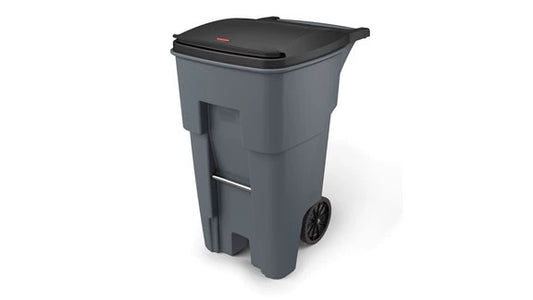 Rubbermaid FG9W2100GRAY ROLLOUT CONTAINER 65 GAL GRAY