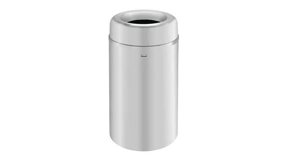 Rubbermaid FGAOT30SAPL CROWNE OPEN TOP 30 GAL SATIN ALUMINUM