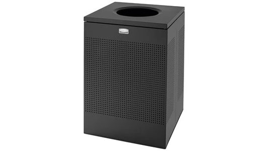 Rubbermaid FGSC22EPLTBK SILHOUETTES SQUARE OPEN TOP 40 GAL TEXTURED BLACK