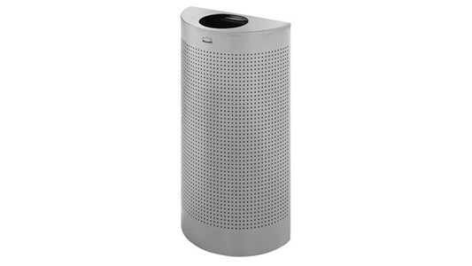 Rubbermaid FGSH12SSPL HALF ROUND OPEN TOP 12 GAL PERFORATED STAINLESS STEEL