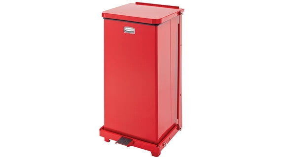 Rubbermaid FGST12EPLRD DEFENDERS® SQUARE STEP CAN 6.5 GAL RED