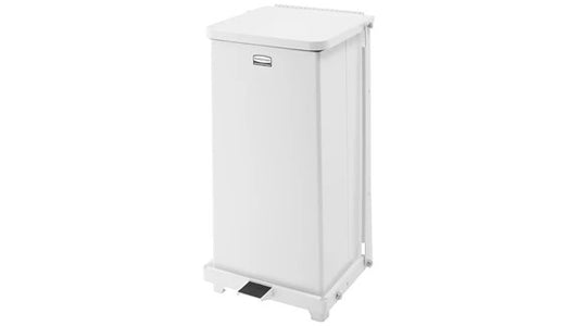 Rubbermaid FGST12EPLWH DEFENDERS® SQUARE STEP CAN 6.5 GAL SKY WHITE