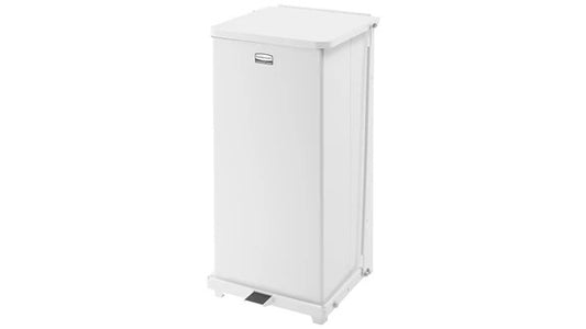 Rubbermaid FGST24EPLWH DEFENDERS® SQUARE STEP CAN 13 GAL SKY WHITE