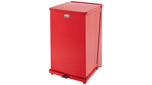 Rubbermaid FGST40EPLRD DEFENDERS® SQUARE STEP CAN 25 GAL RED