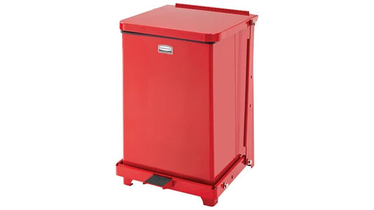 Rubbermaid FGST7EPLRD DEFENDERS® SQUARE STEP CAN 4 GAL RED