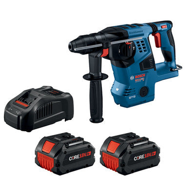 Bosch GBH18V-28CK28 18V Brushless 1-1/8" SDS-plus® Bulldog Rotary Hammer w/ (2) CORE18V® 8 Ah High Power Batteries