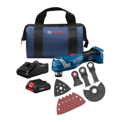 Bosch GOP18V-34B14 18V Brushless Starlock® Oscillating Kit w/ (1) CORE18V® 4 Ah Advanced Battery and GAL18V-40 + 3 Blades + Sanding Pads