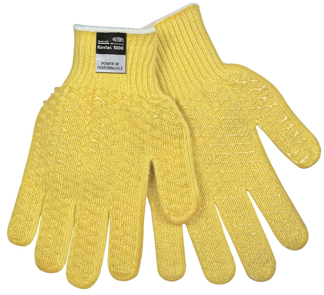 MCR Safety 9370HM MCR Safety Cut Pro® 7-Gauge DuPont™ Kevlar® Shell Cut Resistant Work Gloves PVC Honey Grip on 2 Sides Regular Weight (1 DZ)