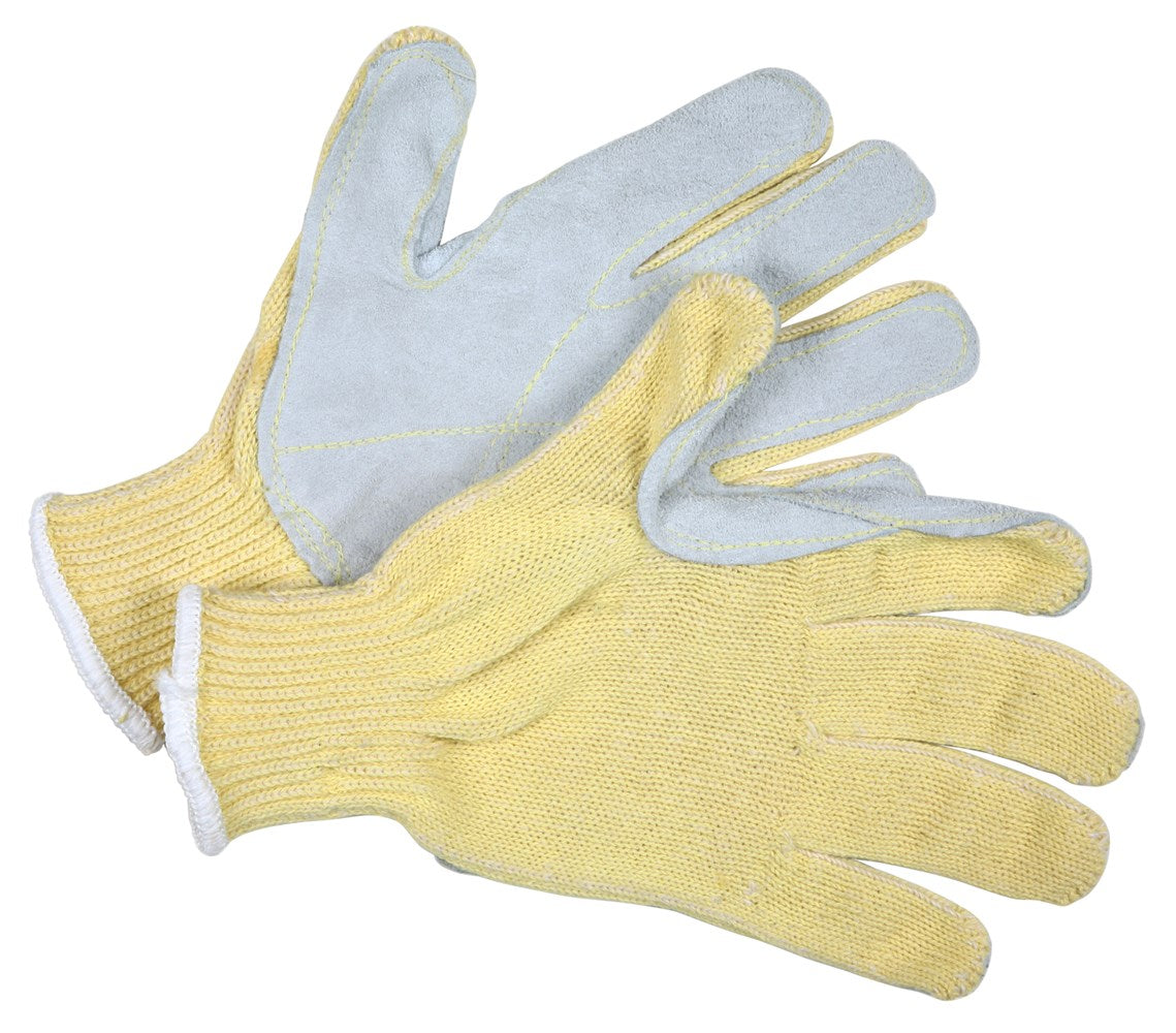 MCR Safety 9380M MCR Safety Cut Pro® 7-Gauge Kevlar® with Cotton Interior  Cut-Resistant Work Gloves Gray Split Leather Palm (1 DZ)