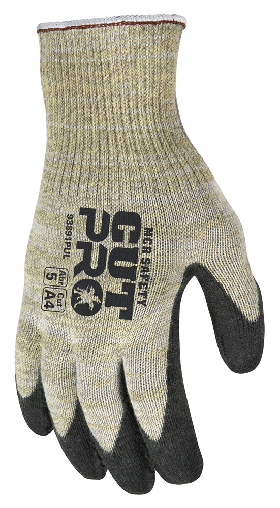MCR Safety 93891PUXL MCR Safety Cut Pro® 10 Gauge Kevlar® and Synthetic Shell Stainless Steel Strands Cut Resistant Work Gloves Polyurethane (PU) Coated Palm and Fingertips (1 DZ)
