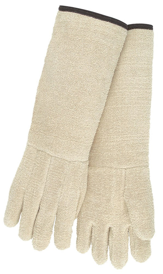 MCR Safety 9432G11 Hotline Extra Heavy Weight Terrycloth Gloves Long Glove with 11 Inch Gauntlet Cuff Clute Pattern and Straight Thumb Heat Resistant Gloves Jersey Lined (1 DZ)