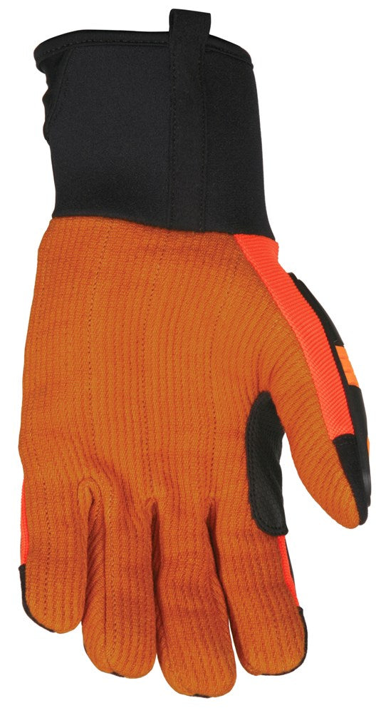 MCR Safety 944L MCR Safety Mechanics Gloves Hi-Visibility corded palm and reflective back TPR finger protection and padded back Corded palm and fourchettes offer outstanding durability and proven wet and dry grip (1 Pair)