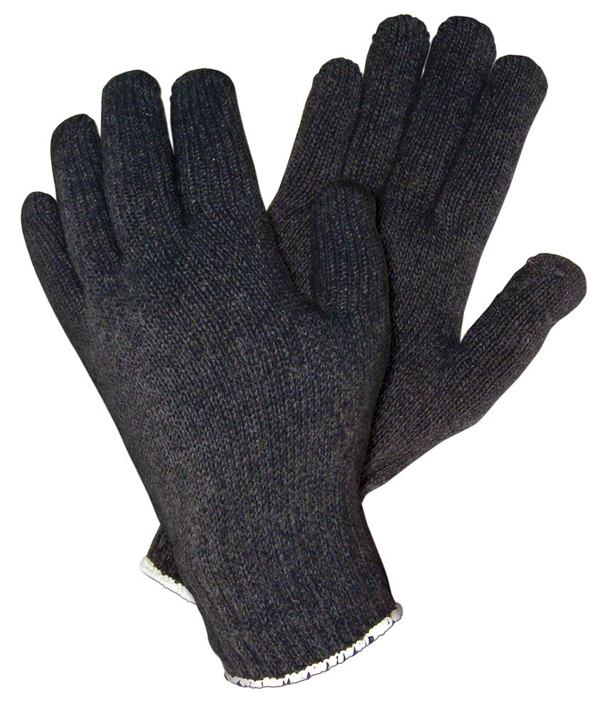 MCR Safety 9500LB String Knit Work Gloves 7 Gauge Regular Weight Black Cotton Polyester Hemmed Cuff (1 DZ)