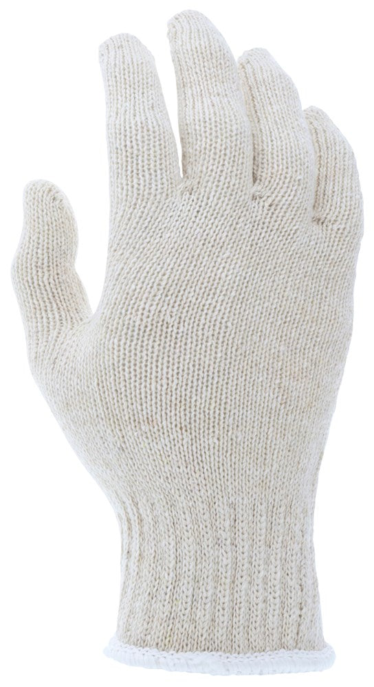 MCR Safety 9500SM String Knit Work Gloves 7 Gauge Regular Weight Natural Cotton Polyester Fabric Hemmed Cuff (1 DZ)