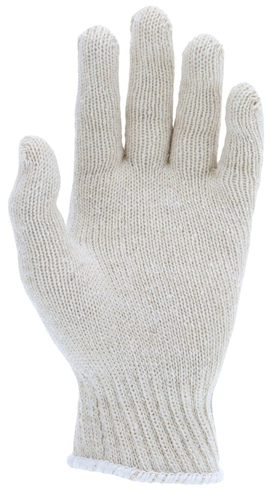 MCR Safety 9500XSM String Knit Work Gloves 7 Gauge Regular Weight Natural Cotton Polyester Fabric Hemmed Cuff (1 DZ)