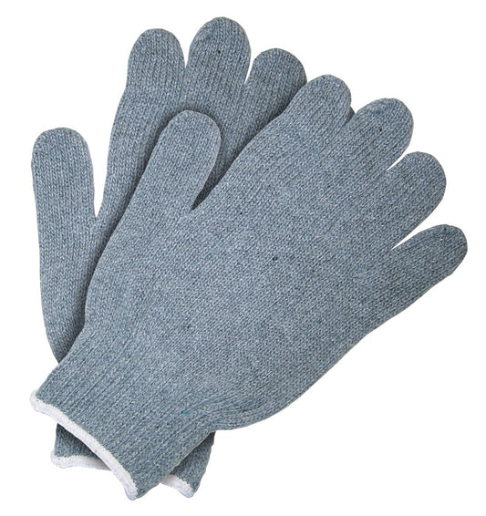 MCR Safety 9507M String Knit Work Gloves 7 Gauge Heavy Weight Gray 70% Cotton and 30% Polyester Hemmed Cuff (1 DZ)